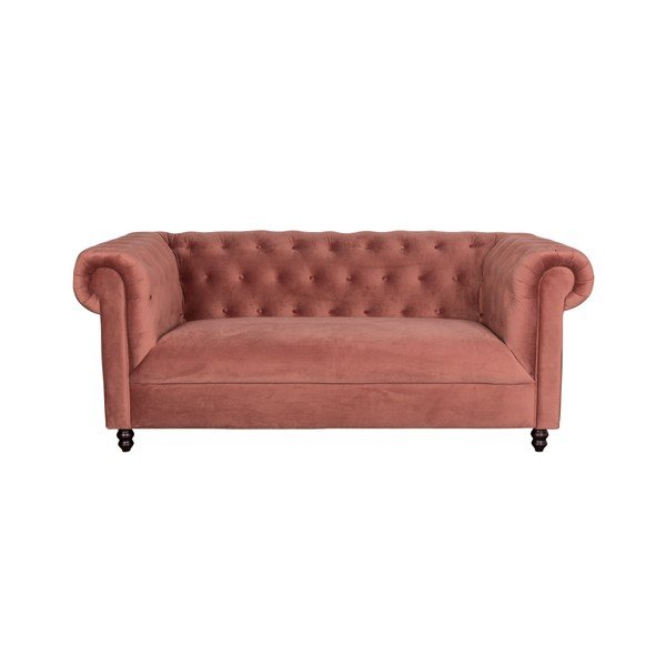 Divano in velluto rosa Forest Chester - Dutchbone