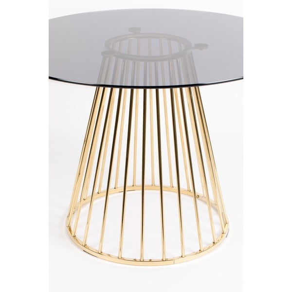 Tavolo da pranzo rotondo con piano in vetro ø 104 cm Floris - White Label-image-2