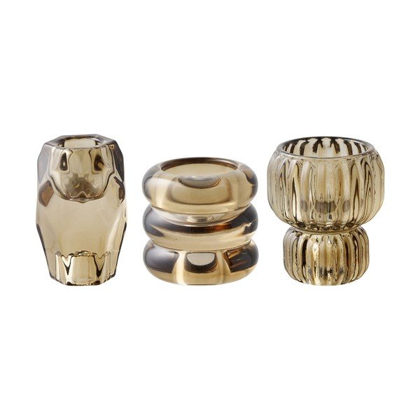 Portacandele in set in vetro per lumino 3 pz – House Nordic