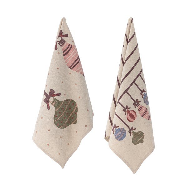 Set di strofinacci in cotone a tema natalizio 2 pz 71x45 cm Ornamentia – Bloomingville-image-1