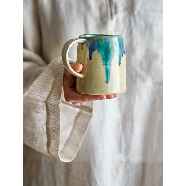 Tazza blu/beige in gres 450 ml Yori – Bloomingville-image-1