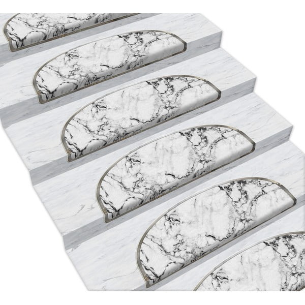 Gradini bianchi in set da 16 pezzi 65x20 cm Marble Dream - Vitaus-image-1