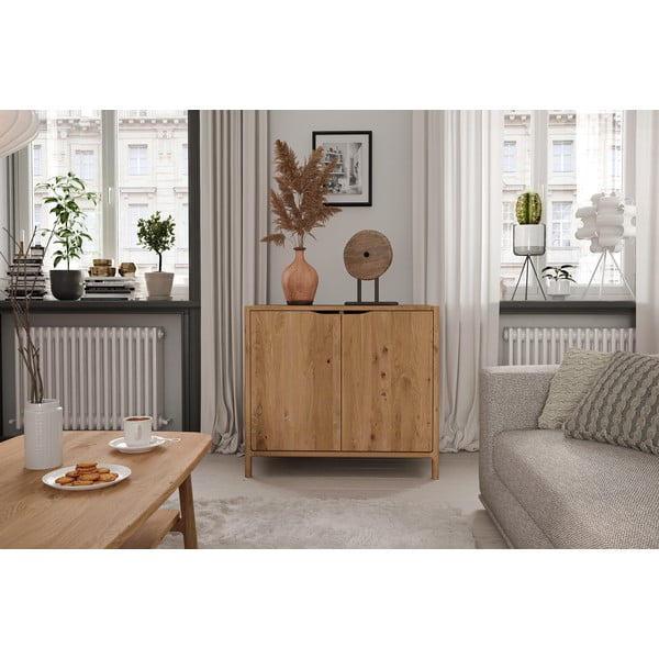 Mobile in legno di quercia di colore naturale 95x80 cm Twig - The Beds-image-3