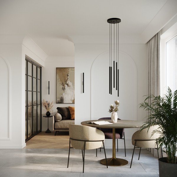 Lampadario nero in metallo ø 25 cm Fideus – Sollux-image-2