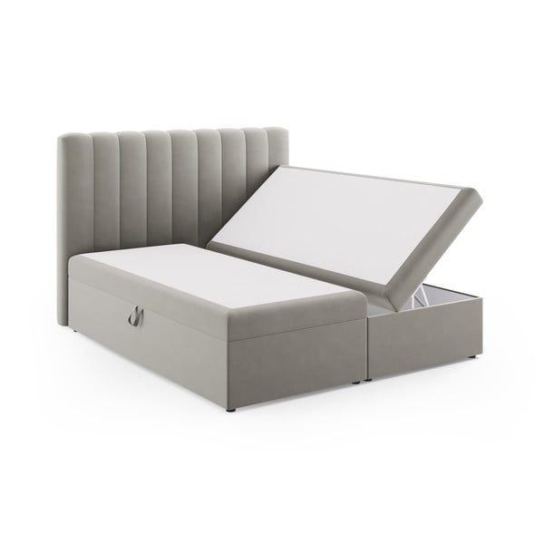 Letto boxspring grigio con contenitore 180x200 cm Gina - Milo Casa-image-2