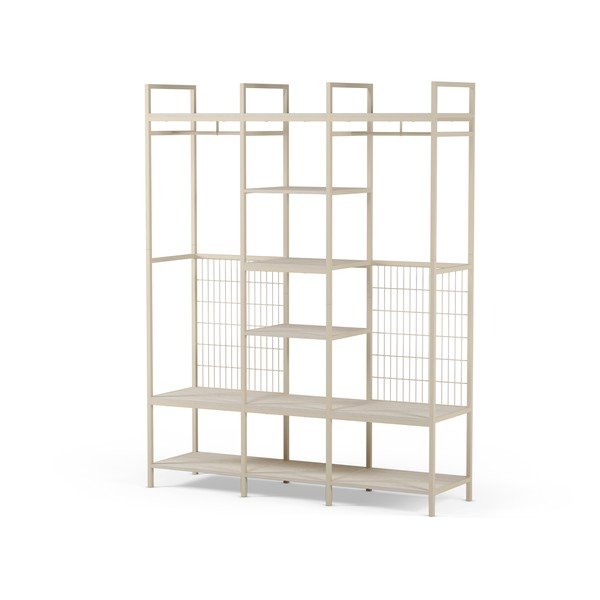 Armadio color crema in acciaio a giorno 140x179,5x40 cm Amara – Marckeric