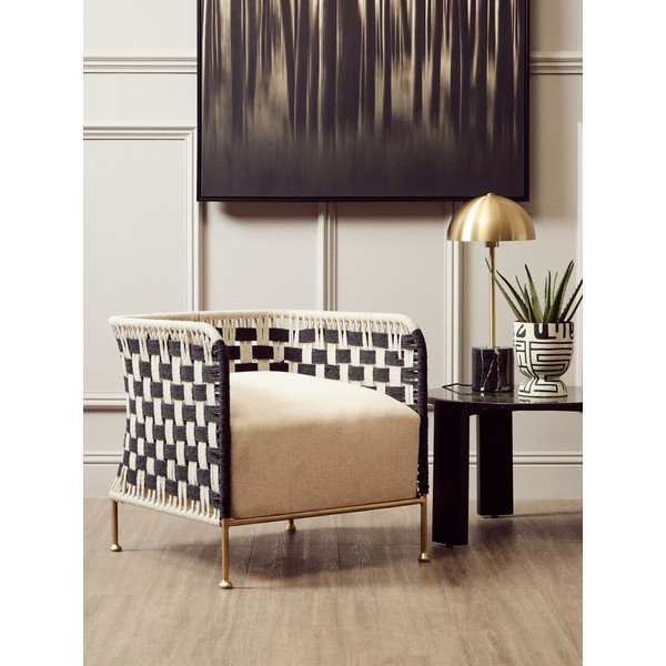 Poltrona bianca e nera Satna – Premier Housewares-image-1