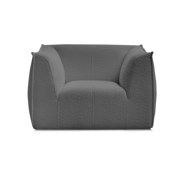 Poltrona grigio scuro con rivestimento in bouclé Giorgia – Bobochic Paris-image-3