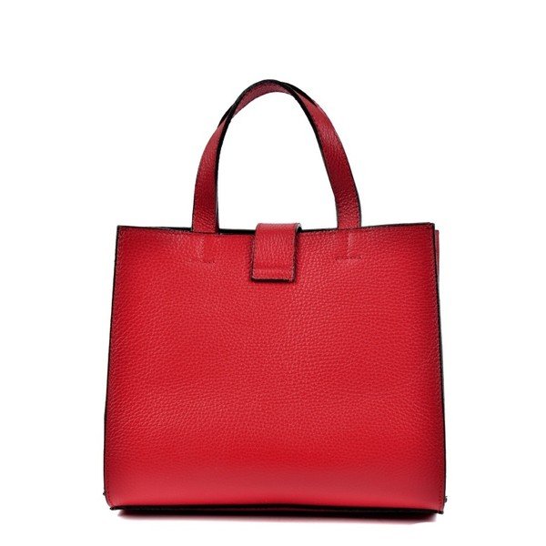 Červená kožená kabelka Luisa Vannini Rosso-image-4