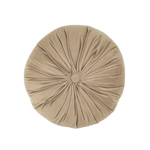 Cuscino decorativo in velluto beige scuro Velluto, ø 38 cm - Tiseco Home Studio