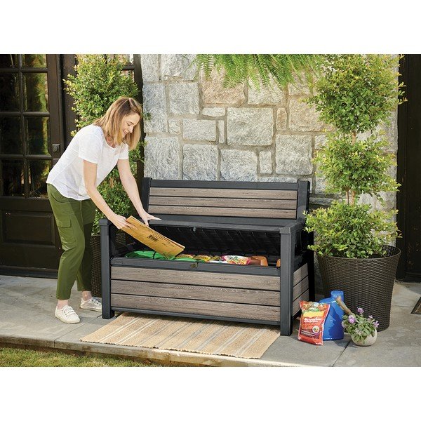 Panchina da giardino in plastica marrone Deco - Keter-image-4