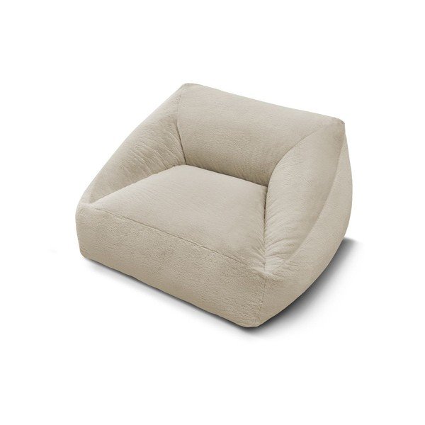 Puof a sacco beige con rivestimento in pelliccia sintetica Lilibet – Bobochic Paris-image-4