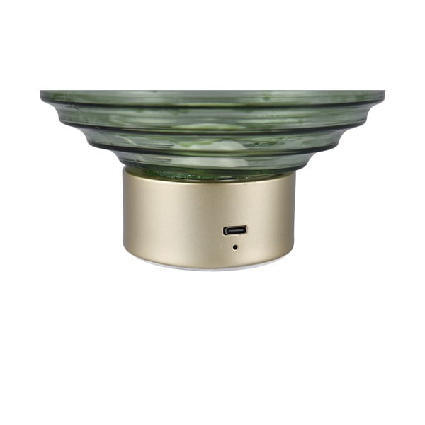Lampada da tavolo LED dimmerabile in verde e oro con paralume in vetro (altezza 14,5 cm) Earl - Reality-image-3