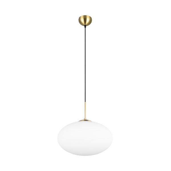 Lampada a sospensione in bianco-oro con paralume in vetro ø 40 cm Fomento - Trio