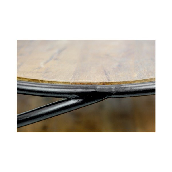 Tavolino in legno di mango non trattato Torre, ø 43 cm - HSM collection-image-3