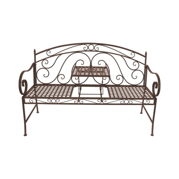 Panca da giardino marrone in metallo Saket – Garden Pleasure-image-3