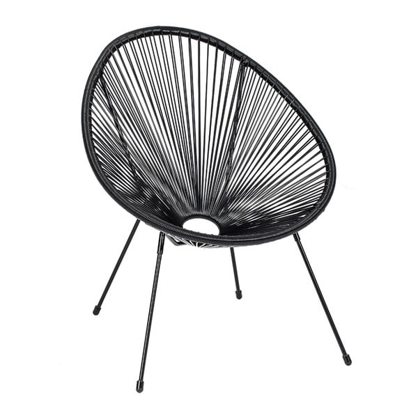 Poltrona da giardino nera in rattan artificiale Avocado - Bonami Selection-image-3