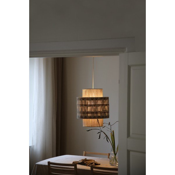 Lampadario di colore naturale con paralume in tessuto e con paralume in iuta ø 45 cm Ano – Markslöjd-image-1