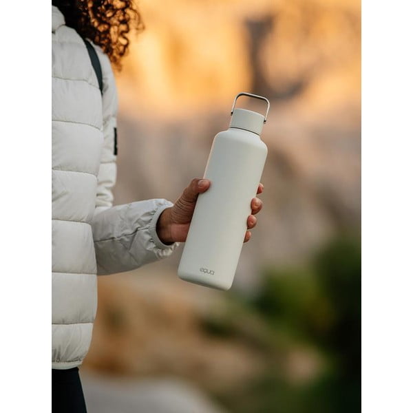Bottiglia da viaggio in acciaio inox bianco da 1 l Timeless - Equa-image-2