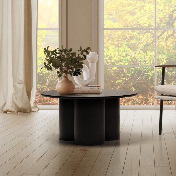 Tavolino da salotto rotondo nero ø 80 cm Lua – MOME-image-1
