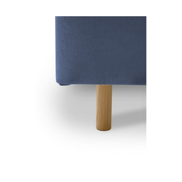 Letto matrimoniale imbottito blu con doghe in legno 180x200 cm Zee - Scandic-image-4