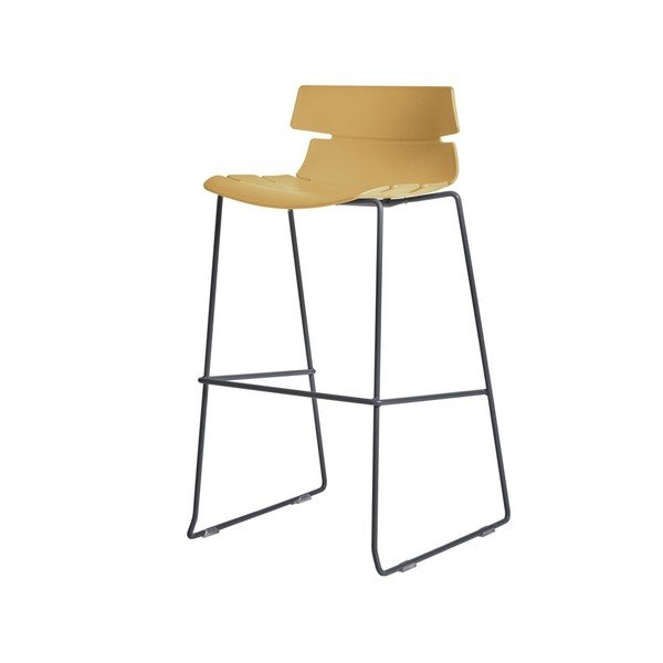 Set di 4 sgabelli da bar gialli Doris - Marckeric-image-1