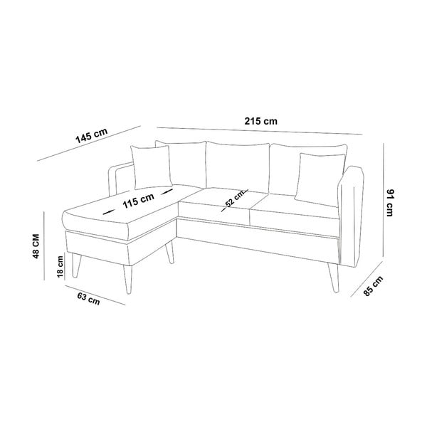 Divano angolare grigio (angolo sinistro) Sofia - Balcab Home-image-3