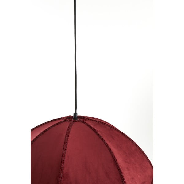 Lampadario bordeaux con paralume in tessuto ø 60 cm Malacia - Light & Living-image-4
