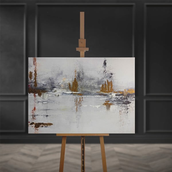 Quadro con elementi dipinti a mano 100x70 cm Horizon – Styler-image-2