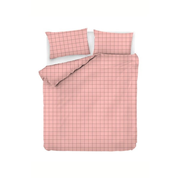 Biancheria da letto matrimoniale in cotone rosa esteso 200x220 cm Piga - Mijolnir