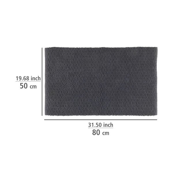 Tappeto da bagno in cotone grigio scuro, 50 x 80 cm Mona - Wenko-image-2