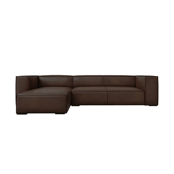 Divano angolare in pelle marrone scuro (angolo sinistro) Madame - Windsor & Co Sofas