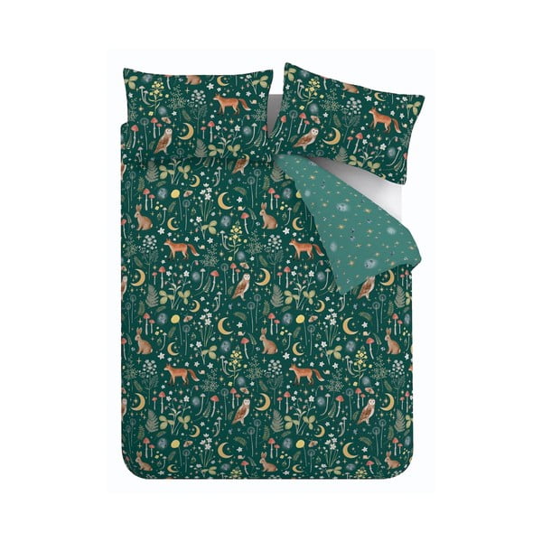 Biancheria da letto verde scuro per letto matrimoniale 200x200 cm Enchanted Twilight - Catherine Lansfield