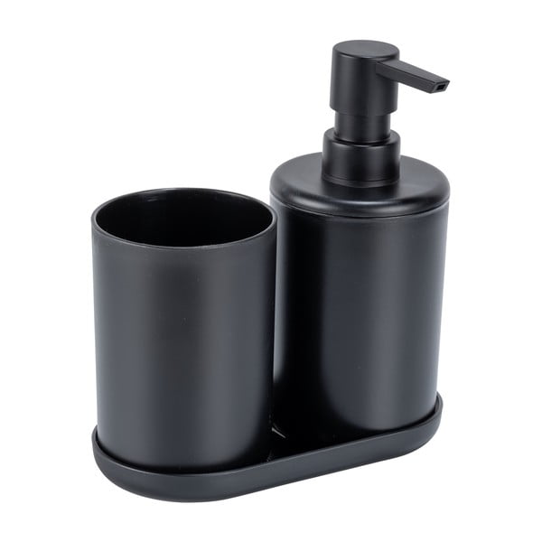 Set di accessori per il bagno nero opaco in plastica Fano – Allstar-image-2