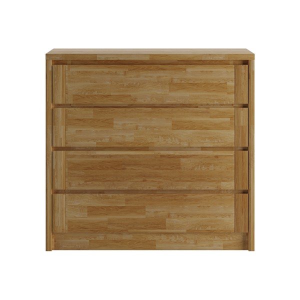 Cassettiera bassa di colore naturale in rovere massiccio 105x96 cm Timo – Olivia Living-image-2