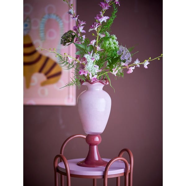 Vaso rosa in vetro (altezza totale 34 cm) Frills – Bloomingville-image-3
