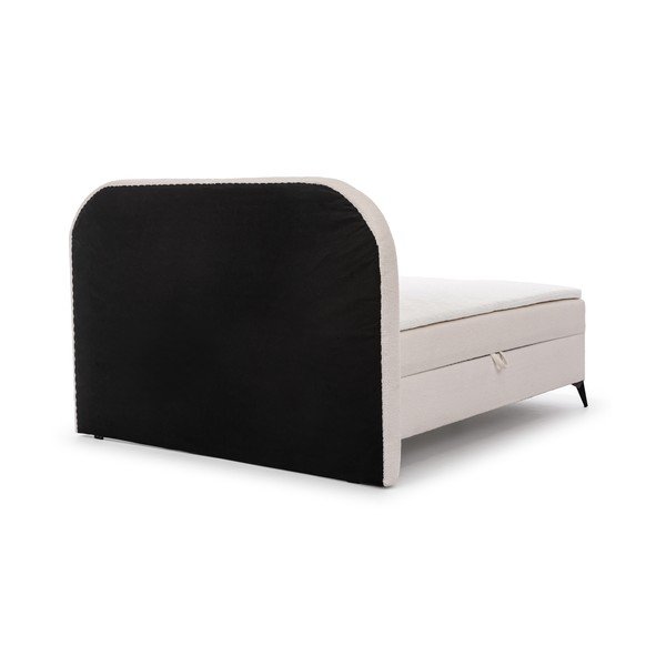 Letto boxspring bianco con contenitore 160x200 cm Ornes – Ropez-image-4