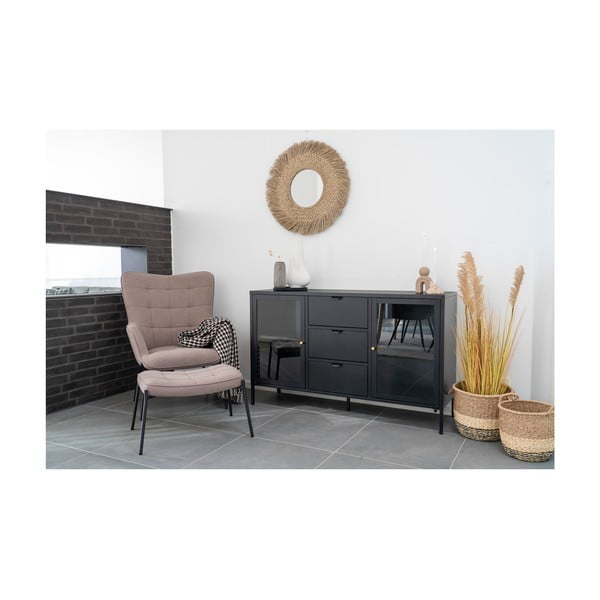 Cassettiera in metallo nero 140x85 cm Dalby - House Nordic-image-1