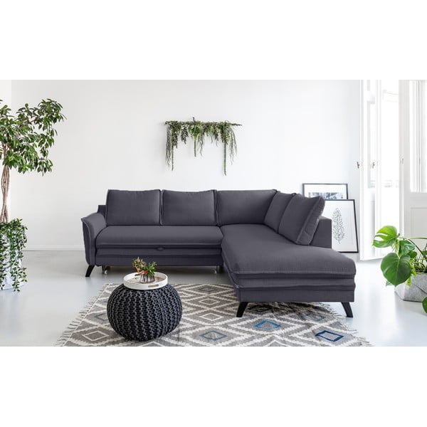 Divano letto angolare antracite L, angolo destro Charming Charlie - Miuform-image-1
