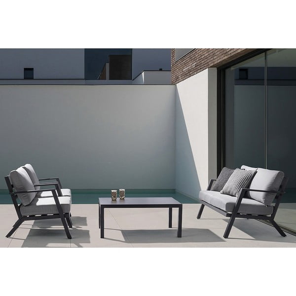 Set di mobili da giardino grigio in alluminio per 4 persone Harley   – Bizzotto-image-2