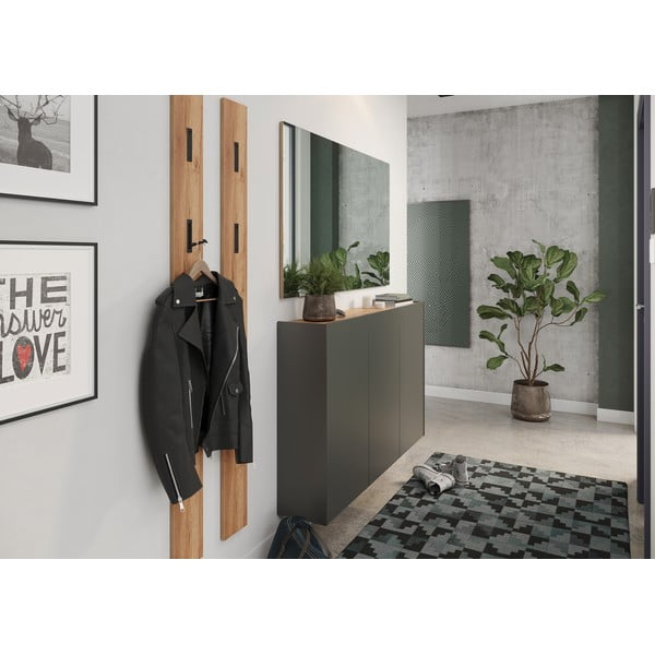 Armadietto color antracite con effetto rovere da appendere 138x87x25 cm Libbiano – Germania-image-1