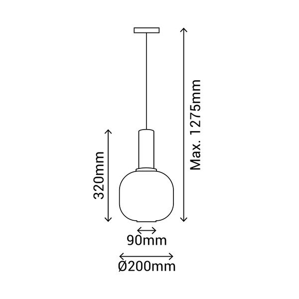 Apparecchio a sospensione nero, altezza 127,5 cm Garbo - SULION-image-2