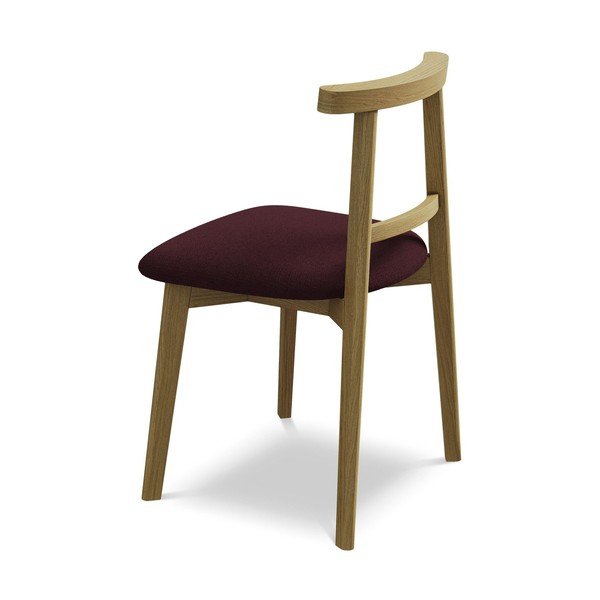 Sedia da pranzo burgundy in legno massiccio Ohelo – Makamii-image-3