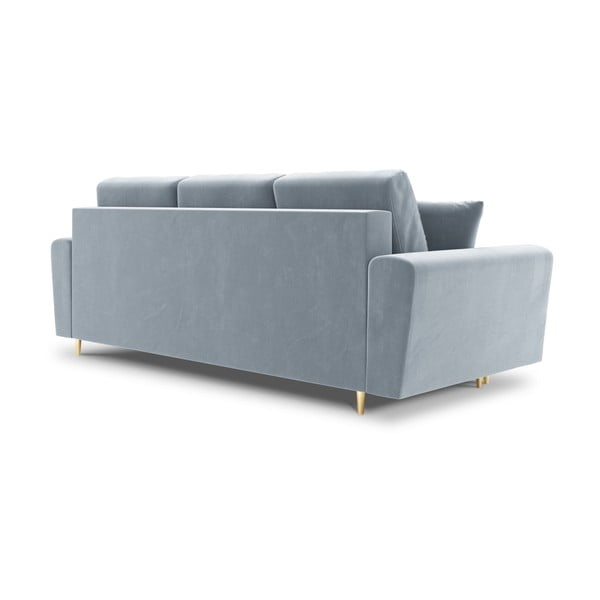 Divano azzurro allungabile e con contenitore con rivestimento in velluto 235 cm Kyoto – Cosmopolitan Design-image-3