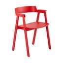Sedia da pranzo rossa in rovere massiccio con braccioli Flip – Gazzda
