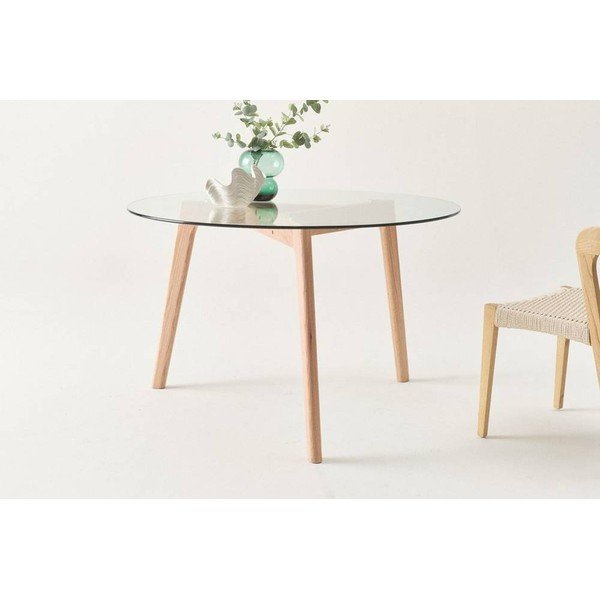 Tavolo da pranzo rotondo in rovere massiccio ø 120 cm Malevik – Jotex-image-2