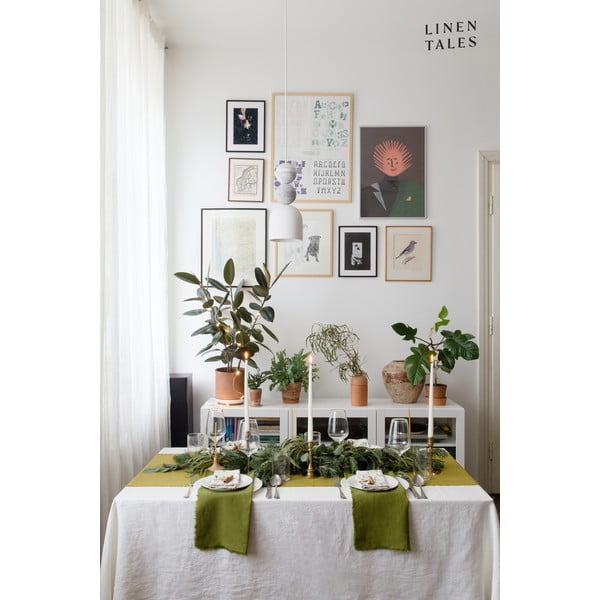 Tovaglia classica di lino bianco, 140 x 200 cm White - Linen Tales-image-1