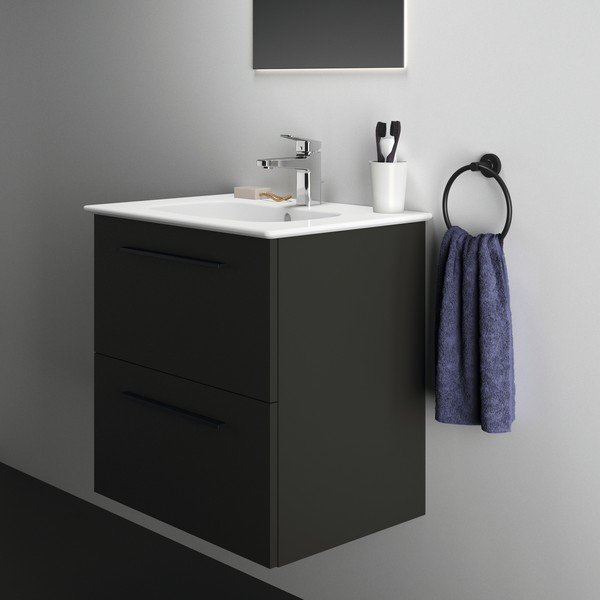 Mobile da lavabo antracite a sospensione 60x63 cm i.Life A - Ideal Standard-image-1