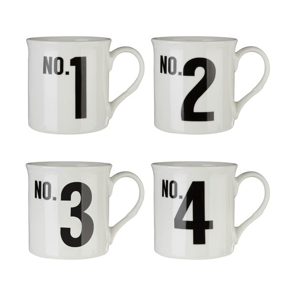 Set di 4 tazze Numbers in porcellana asiatica, 342 ml - Premier Housewares