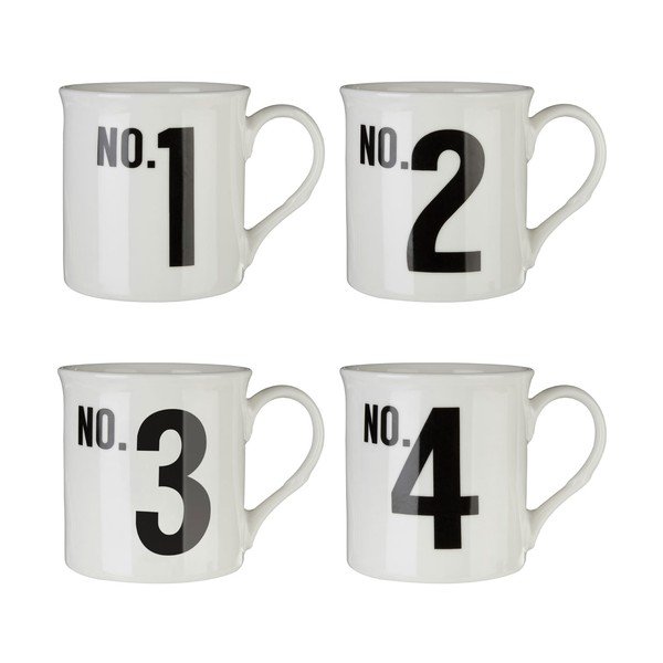 Set di 4 tazze Numbers in porcellana asiatica, 342 ml - Premier Housewares